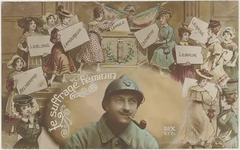 02-Carte postale "Le suffrage féminin"