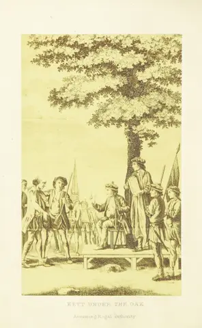 Kett's Rebellion from "Kett's Rebellion in Norfolk; being a history of the great civil commotion that occurred at the time of the Reformation, in the reign of Edward VI. Founded on the “Commoyson in Norfolk, 1549,” by N. Sotherton; and the “De Furoribus Norfolciensium” of Nevylle; and corroborated by extracts from the Privy Council Register, documents preserved in the State Paper and other Record Offices, the Harleian and other MSS. ... With illustrations".