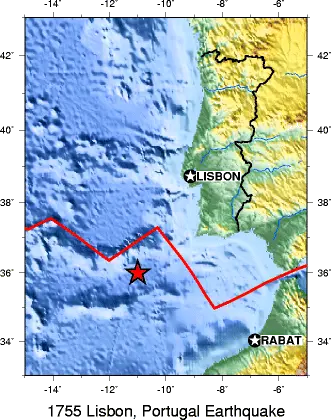 1755 Lisbon Earthquake Location