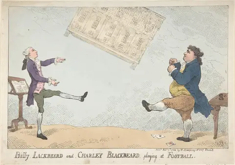 Billy Lackbeard and Charley Blackbeard playing at Football