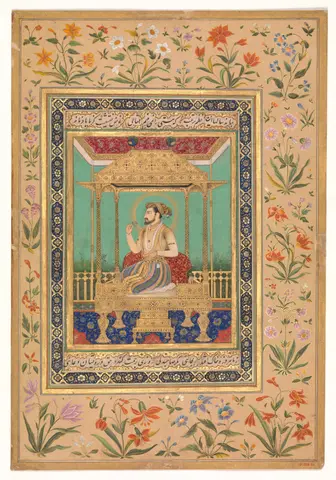 Portrait of Shah Jahan on the Peacock Throne