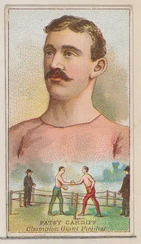 Patsy Cardiff, Champion Giant Pugilist, from the Champions of Games and Sports series (N184, Type 2) issued by W.S. Kimball & Co.