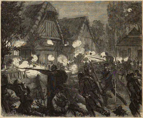 Battle of Podol - General von Bose at the front, 1866
