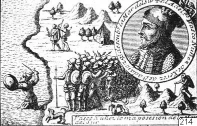 Vasco Nuñez de Balboa, reproduktion, Teckning, drawing
