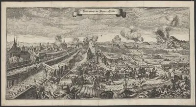 The siege of Prague by Swedish troops in 1648