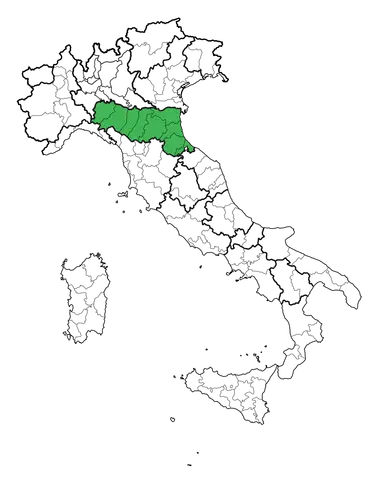 Map Region of Emilia Romagna