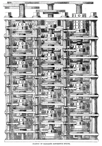 Babbage difference engine drawing
