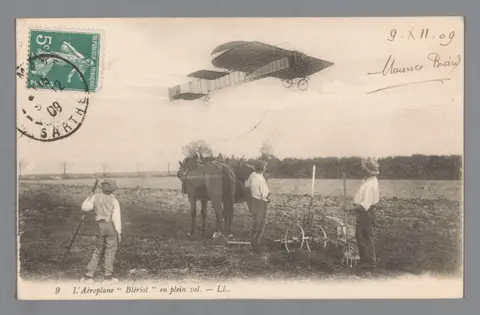 Vliegtuig van Louis Blériot in vlucht
