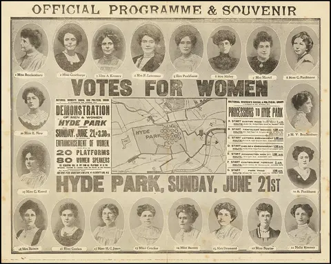 Official Programme & Souvenir of the Women's Sunday March on 21 June 1908 in Hyde Park