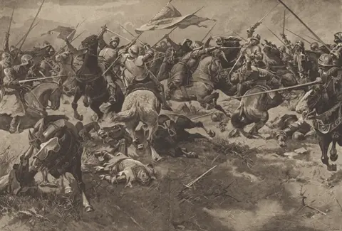 Image from the battle of Malešov (novel Jan Žižkal, 1925)