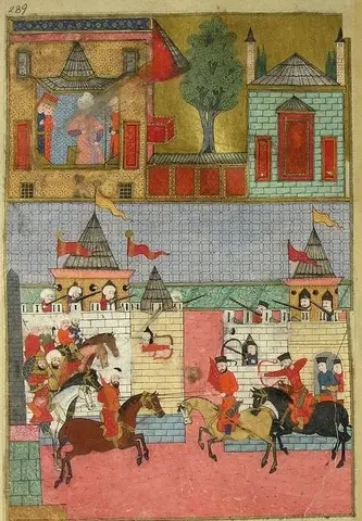 Mock battle from the 1582 festivities from the Surname‑i Hümayun