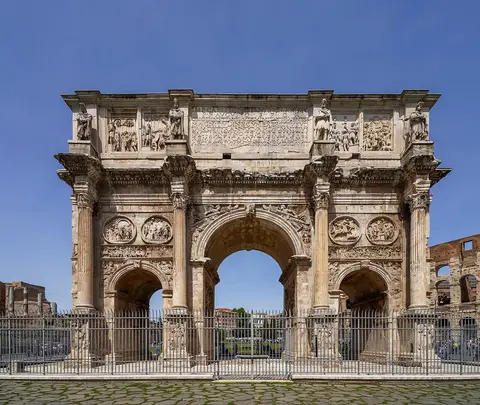Arch of Constantine (Rome) - South side, from Via triumphalis