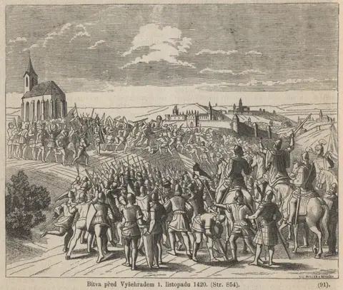 Bitva na Vyšehradě (Česko-moravská kronika, 1868)