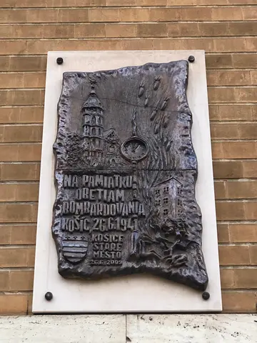 Pamätná tabuľa Bombardovania Košíc