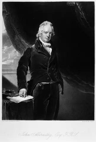 John Abernethy. Mezzotint by E. McInnes, 1842, after Sir T. Lawrence.