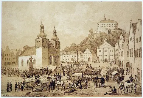 History of Náchod 13 - Náchod marketplace on 28th June 1866
