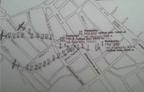 Bombardovanie Košíc mapa
