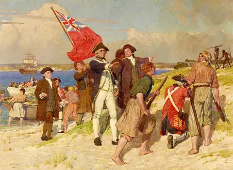 Landing of Lieutenant James Cook at Botany Bay, 29 April 1770 (painting by E Phillips Fox)