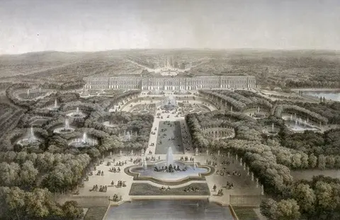 Vue à vol d’oiseau des jardins de Versailles