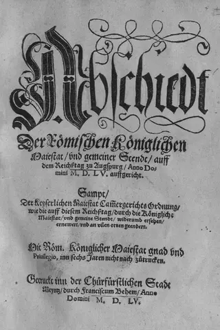 Druck Augsburger Reichsfrieden