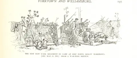 below Yorktown, Virginia from "Battles and Leaders of the Civil War, being for the most part contributions by Union and Confederate officers, based upon “the Century War Series.” Edited by R. U. J. and C. C. B., etc. [Illustrated.]".