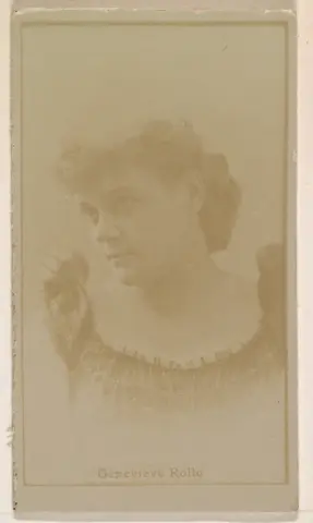 Genevieve Rollo, from the Actresses series (N245) issued by Kinney Brothers to promote Sweet Caporal Cigarettes