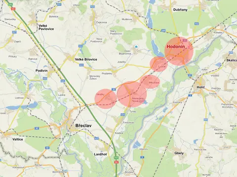 Břeclav a Hodonín 2021-06-24 Mapy cz