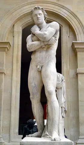 Σπάρτακος Spartacus,Espartaco marble statue in Louvre "Μαιδοι clan -Meadow" slave macedon-greek