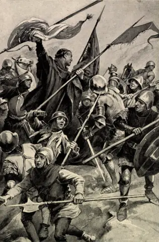 And then the cardinal legate, in despair and anger, raised the precious banner... (Kantorovy trampoty)