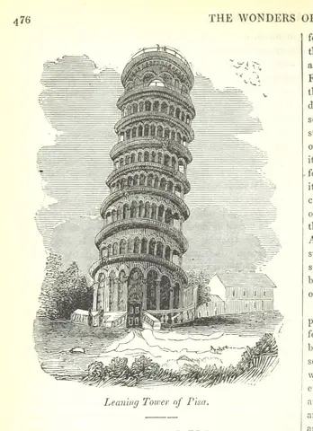 Leaning Tower of Pisa from "The Wonders of The World in Nature and Art. Edited by H. Ince".