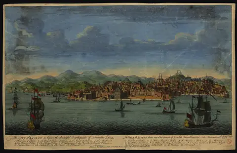 The City of Lisbon as before the dreadful Earthquake of November 1. st 1755 = La Ville de Lisbon dans son Etat avant le terrible Tremblement de Novembre 1. 1755