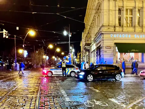 Closed Smetanovo nabrezi after Prague 2023 shooting
