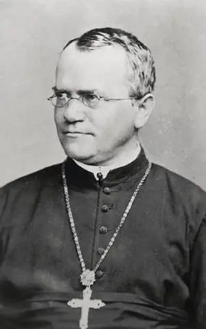 Gregor Mendel with cross