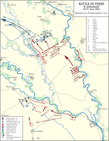 Battle of Pered, 20 June 1849, before 1 p.m