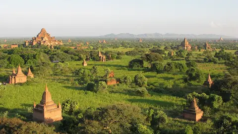 Old Bagan, Myanmar, Bagan plains at sunset