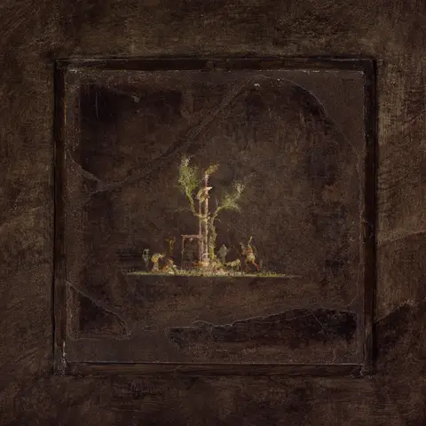 Wall painting on black ground: landscape, from the imperial villa at Boscotrecase