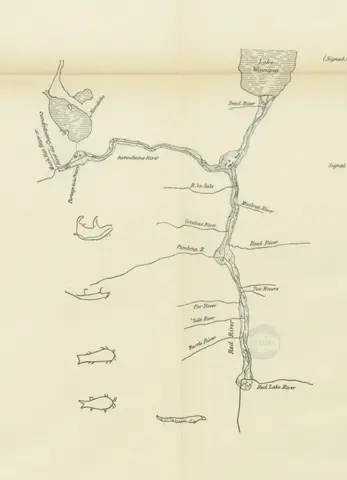 map from "The Hudson's Bay Company's Land Tenures and the Occupation of Assiniboia by Lord Selkirk's Settlers, with a list of grantees under the Earl and the Company".