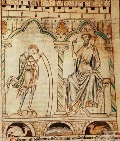 Cotton Claudius B VII f.224 Merlin Vortigern