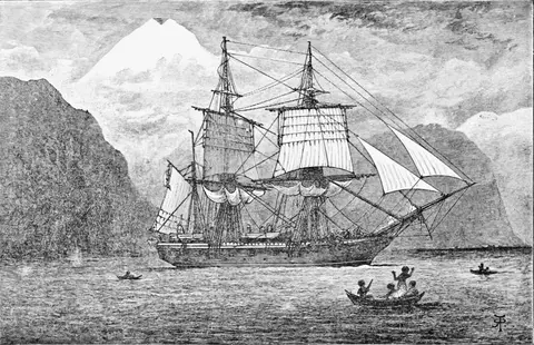 PSM V57 D097 Hms beagle in the straits of magellan