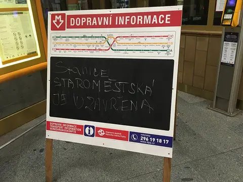 Stanice Staroměstská je uzavřena