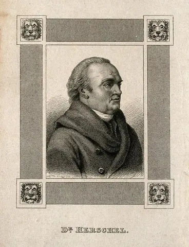 Sir William Herschel. Stipple engraving.