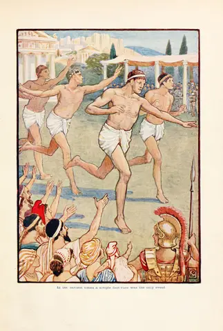 In the earlist times a simple foot-race was the only event