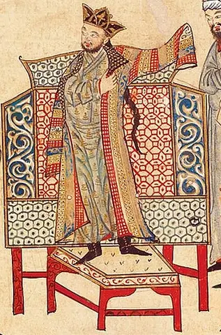 Mahmud of Ghazni in caliph's robe of honour - cropped