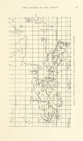 map from "John and Sebastian Cabot. A study ... Reprinted from the Narrative and Critical History of America, etc".