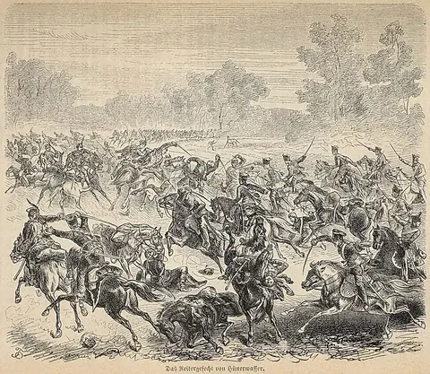 The cavalry battle of Hühnerwasser, 1866