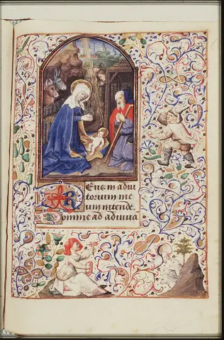 The Nativity: the adoration of the Christ-child by Mary and St. Joseph