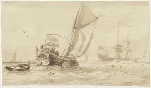 Galleon and other ships at sea