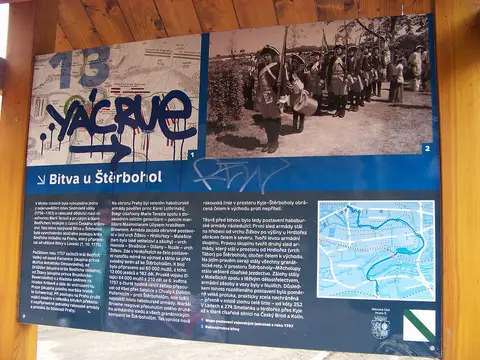 Hrdlořezy, naučná stezka, Bitva u Štěrbohol