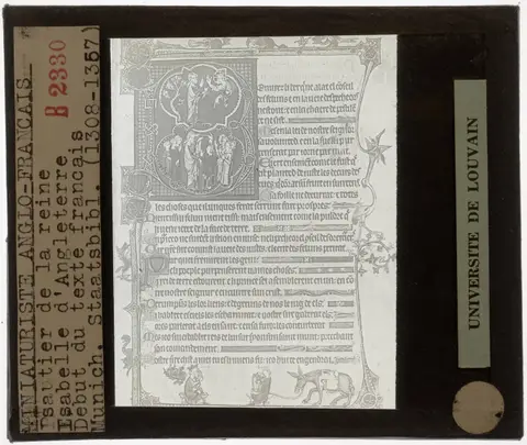 Psalter van Isabella van Frankrijk. Folio 8. Eerste franstalige pagina