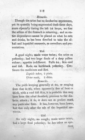 Rollo, Cases of the diabetes mellitus, 1798